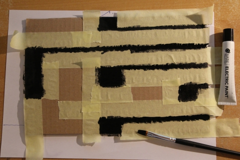 The control surface of the robot, painted with bare conductive paint