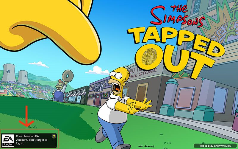 Save Recover Anonymous Simpsons Tapped Game Android iPhone