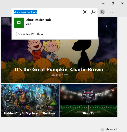 Xbox Insider Hub in Store