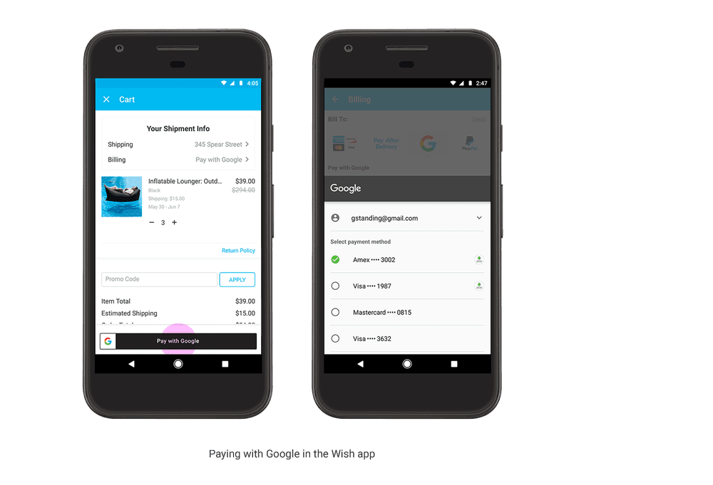 Wish Pay with Google