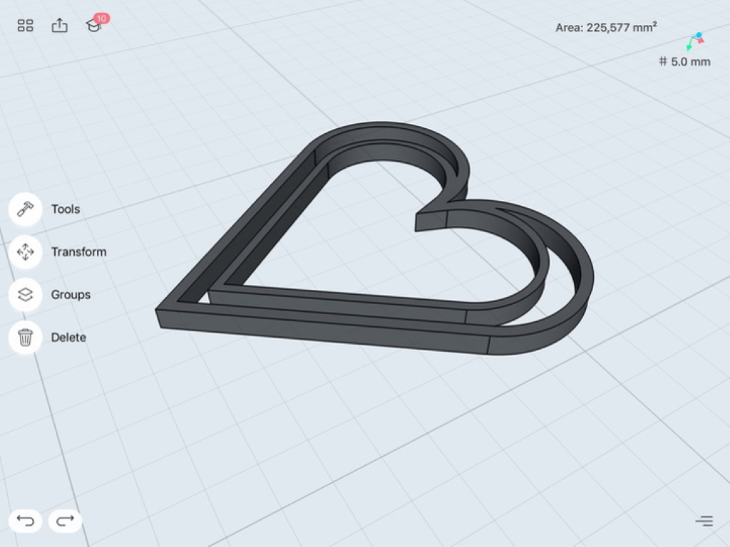 Heartshape bookmark measurements