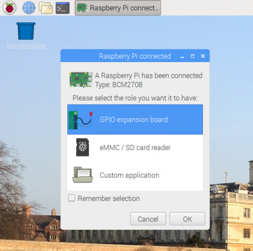 A screenshot of the GPIO expander GUI