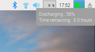 Raspberry Pi Desktop Stretch - battery indicator