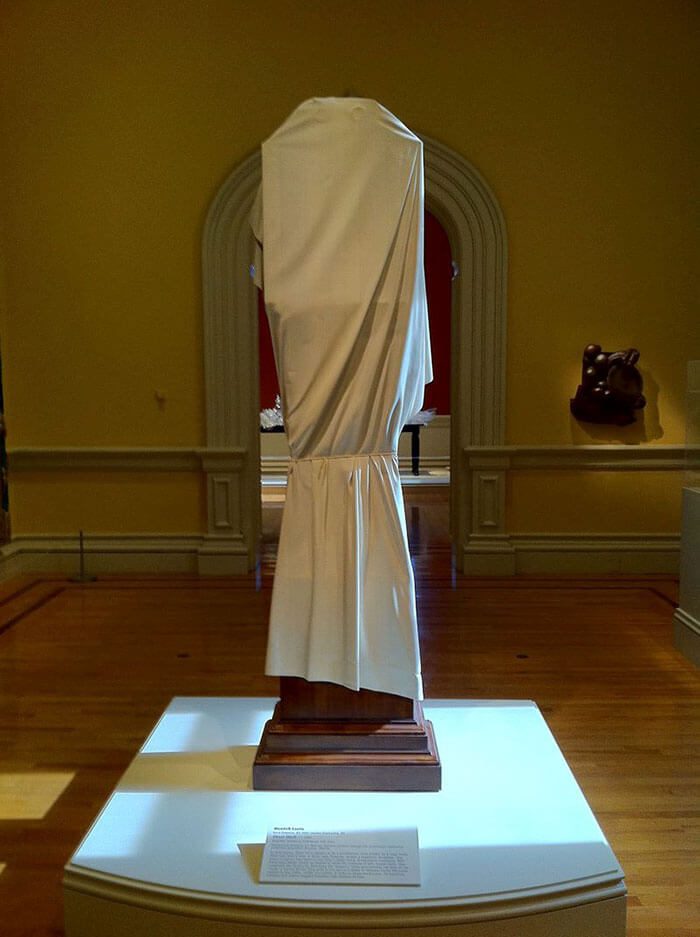 This ‘Ghost Clock’ Hidden Under A Sheet In A Museum Looks Ordinary Only Until You Read The Sign Below