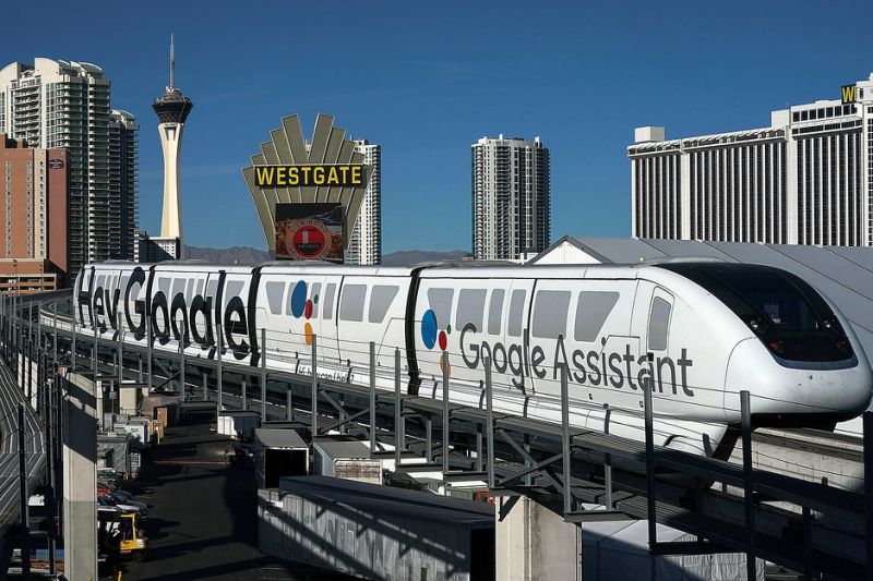Google Assistant on Laas Vegas Monorail