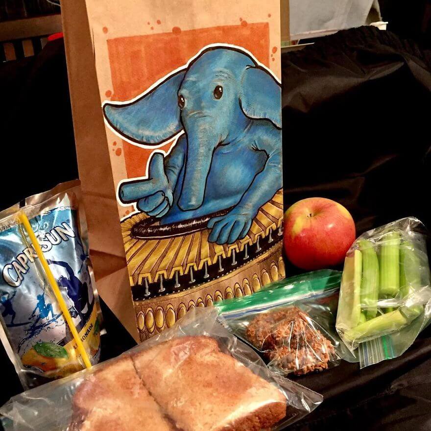 My Son Was Shy So I Started Decorating His Lunch Bags To Help Him Break The Ice At School