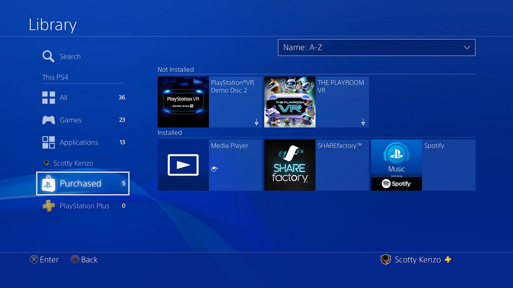 PS4 System Software Update 5.50: Library