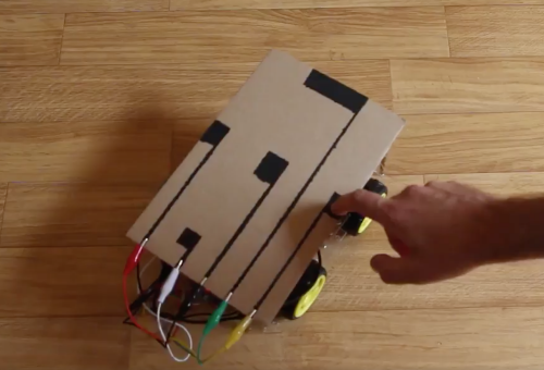 Low-tech cardboard robot buggy