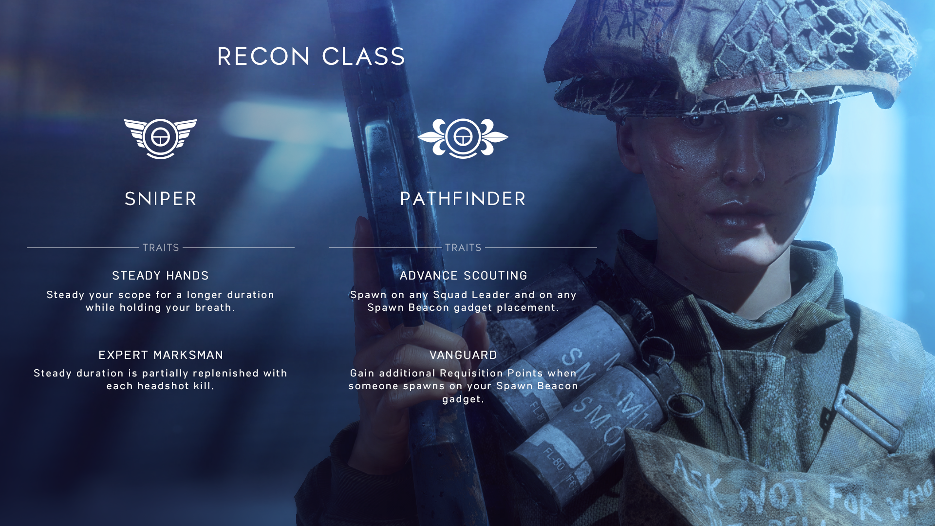Battlefield V Recon Soldier Roles