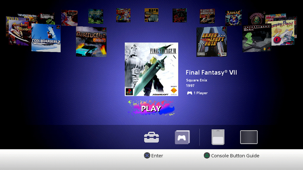 PlayStation Classic user interface