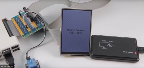 A screenshot from the video of the components of the three-factor authentication door lock