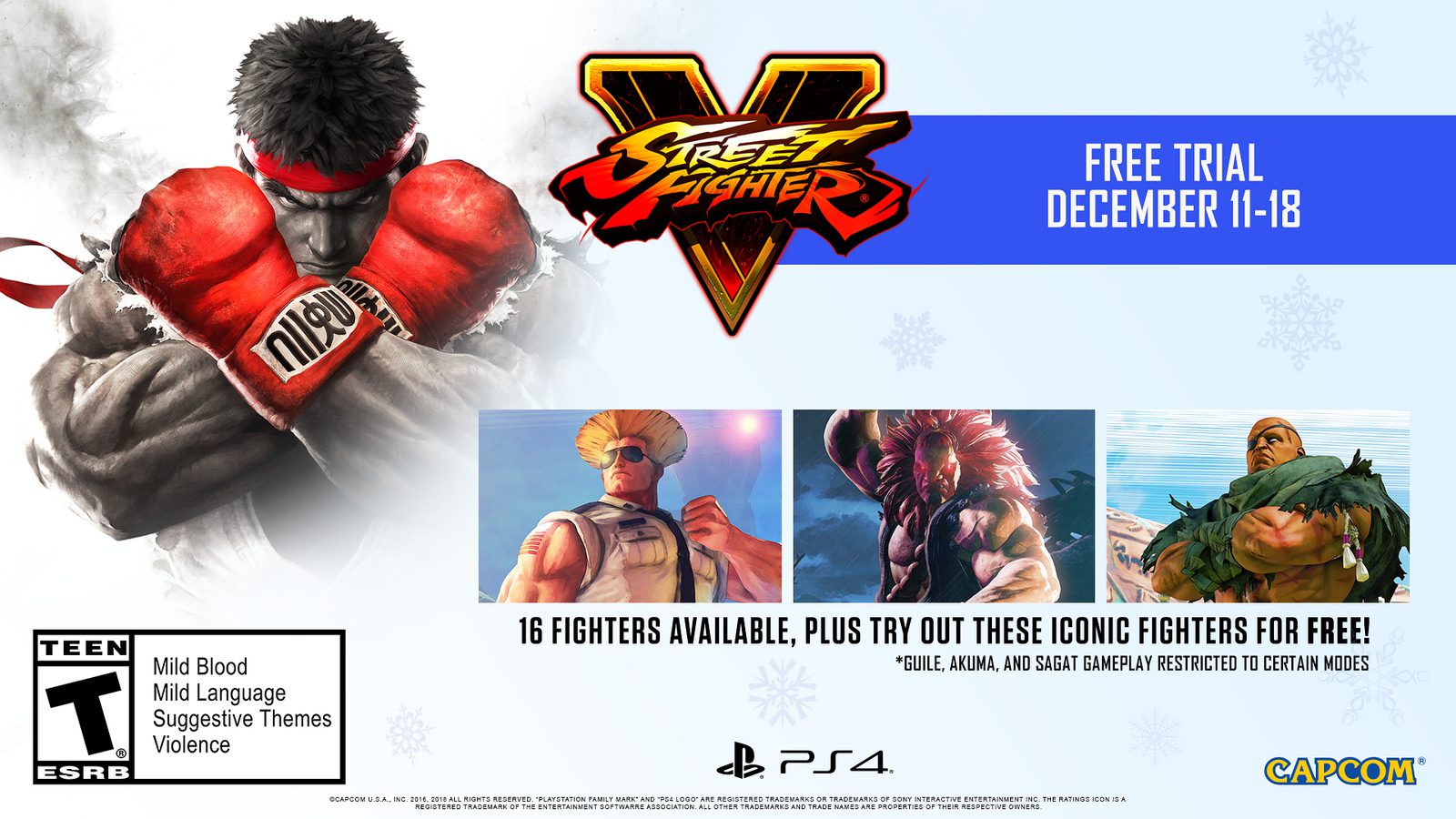 Capcom Cup 2018 Details, Street Fighter V: Arcade Edition Free PS4 Trial