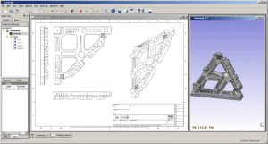 Extracting a 2D drawing to create a 3D model in FreeCAD (source: Freecadweb.org)