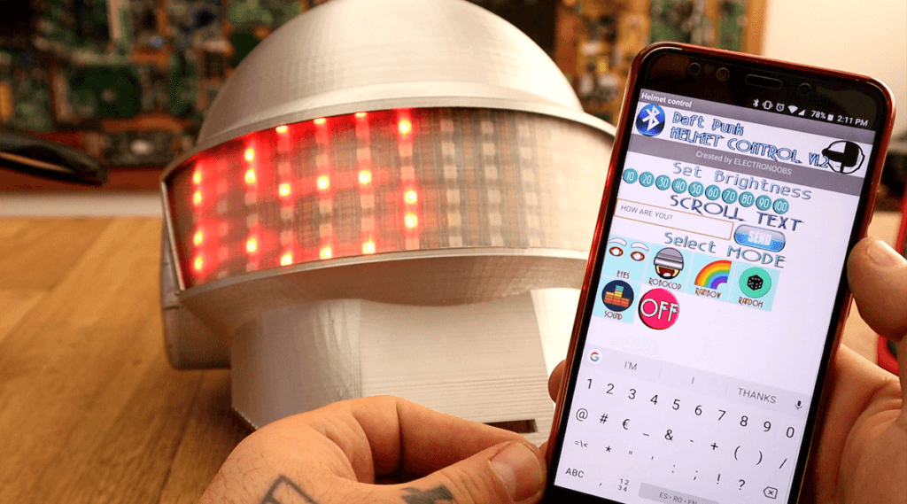 Electronoobs creates his own Bluetooth-controlled Daft Punk helmet