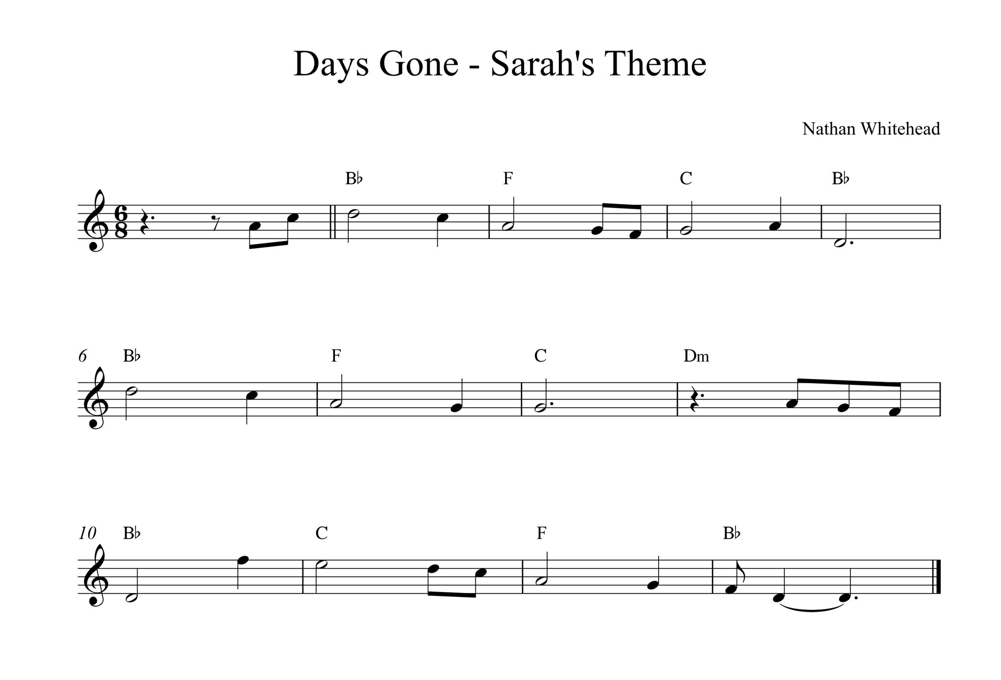 Days Gone - Sarah's Theme