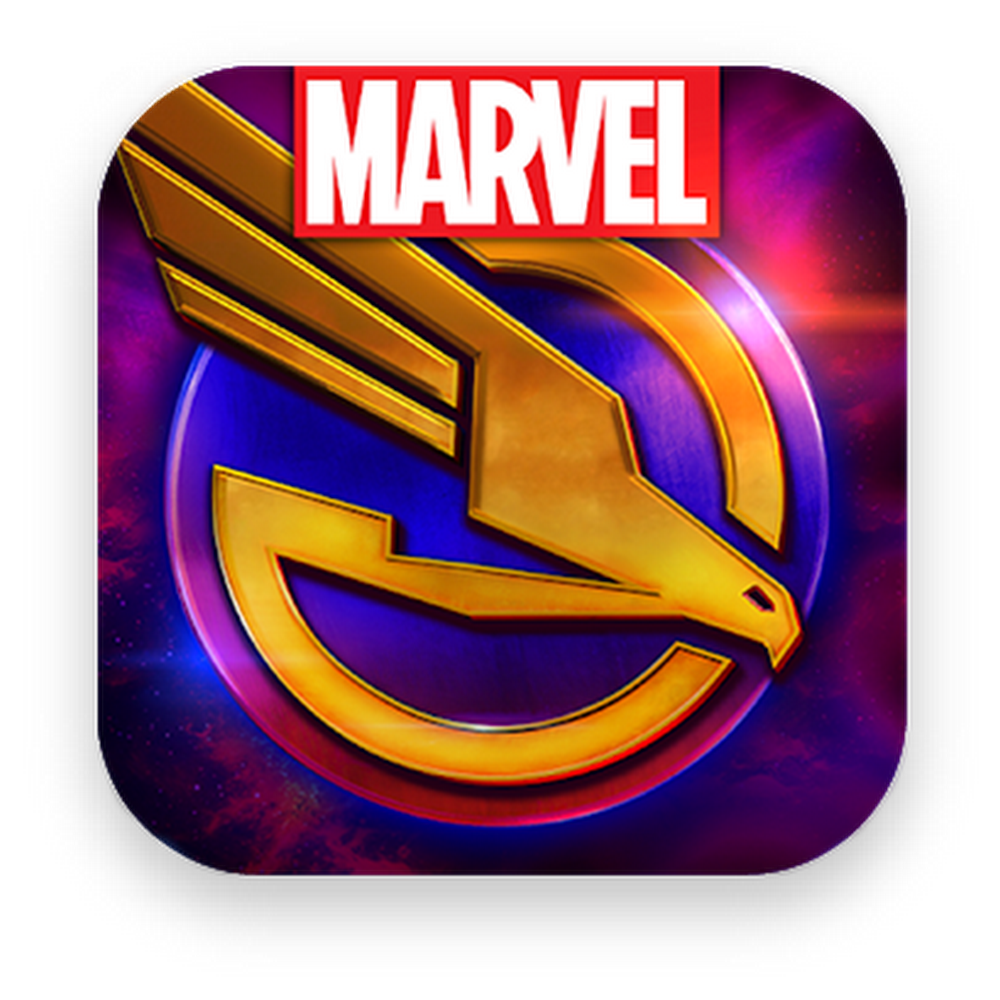 Marvel logo with colorful background