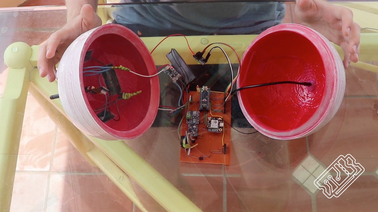 The 3D-printed casing of the smaert buoy with tech inside