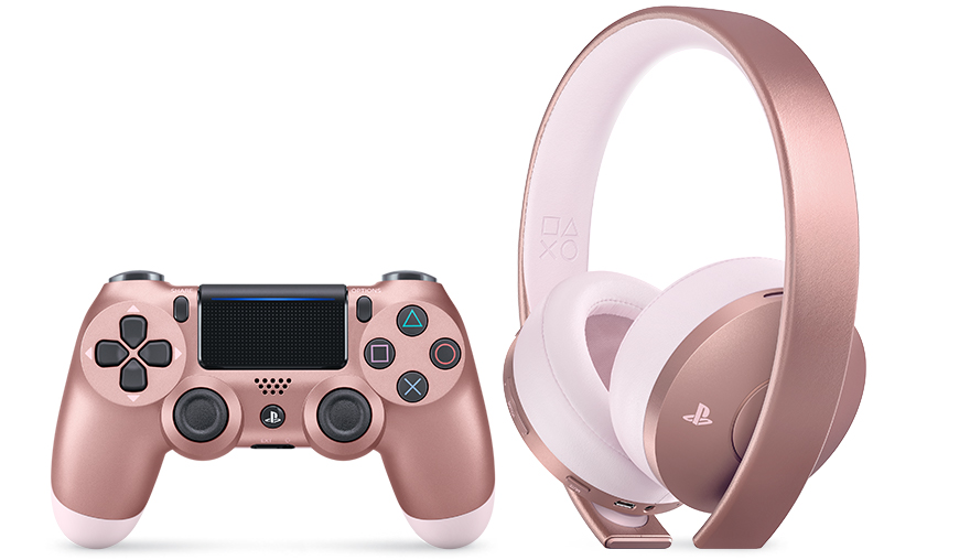 Rose Gold Edition Headset and PS4 Dualshock 4
