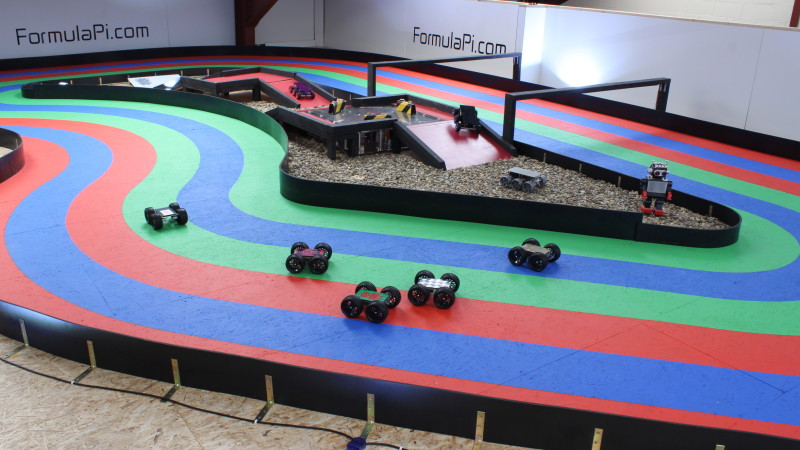 MonsterBorg robots being used at a Formula Pi autonomous racing event 