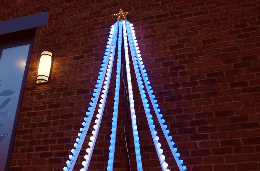 Bob Clagett made an LED Christmas tree video game for his entire town to play