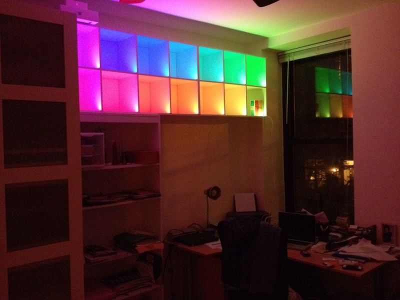What else could you do with Raspberry Pi-controlled lights? How about a multi-coloured bookshelf light display? 