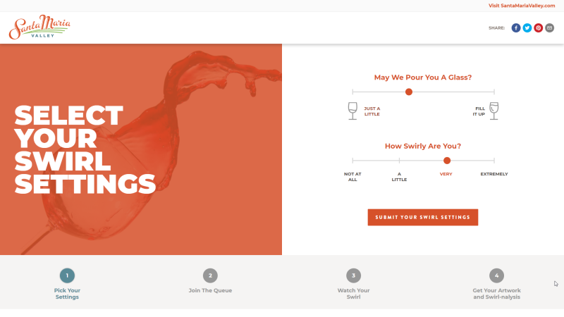 Use the slider to indicate how full the wine glass is