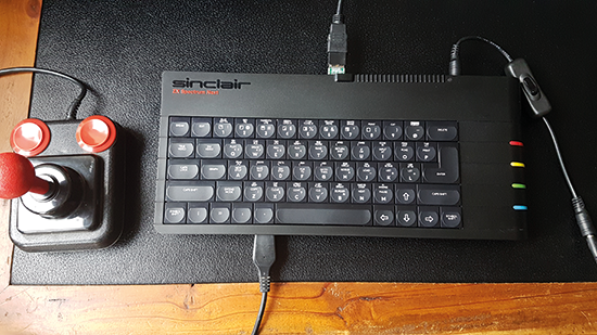 The ZX Spectrum Next contains a Z80 processor on an FPGA, 1MB of RAM expandable to 2MB,
hardware sprites, 256 colours, RGB/VGA/HDMI video output, and three AY-3-8912 audio chips