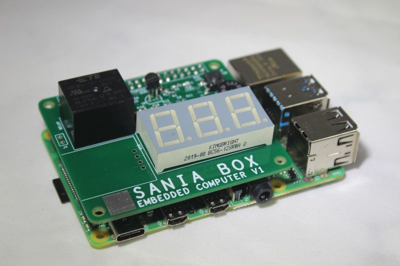 Sania Box is based around Raspberry Pi 4 but comes with a specially designed add-on board