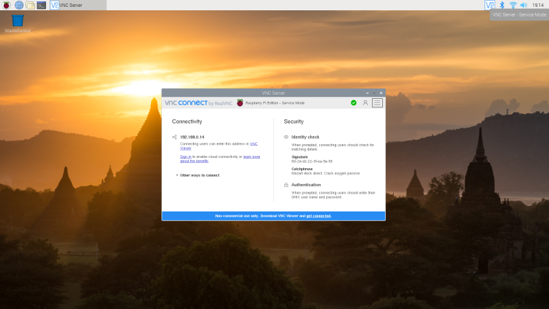 VNC Server displays your IP address and is used to log your Raspberry Pi to VNC Connect so you can access Raspberry Pi via the wider internet