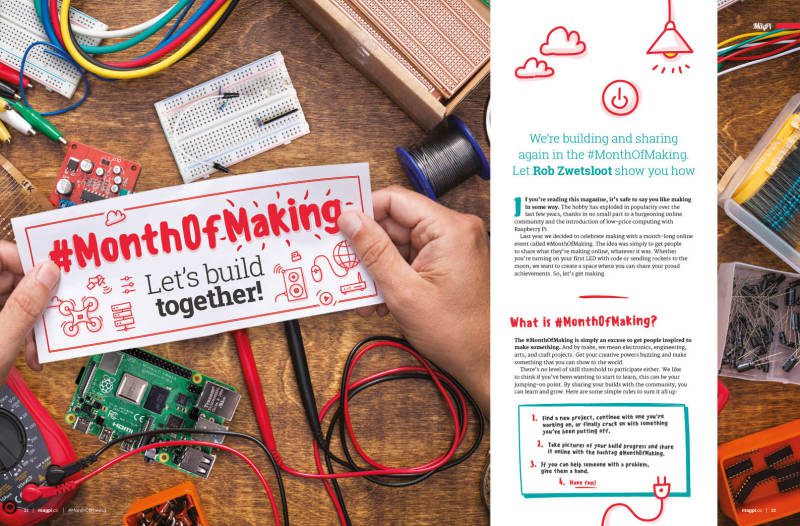 #MonthOfMaking, Starter Electronics and new entry-level Raspberry Pi 4 with 2GB RAM in The MagPi 91