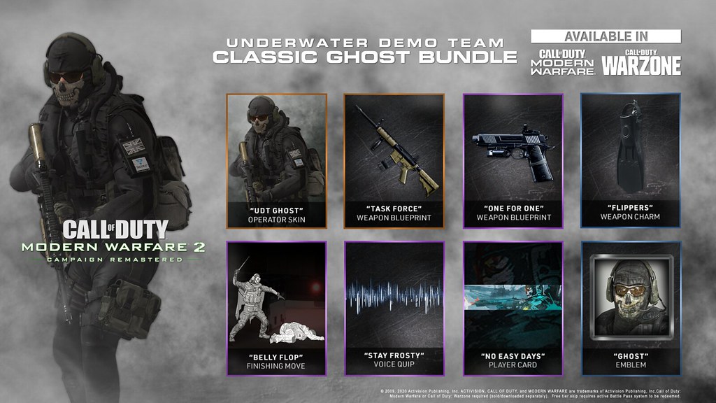 Call of Duty: Modern Warfare 2 Campaign Remastered – Underwater Demo Team Classic Ghost Bundle for Modern Warfare