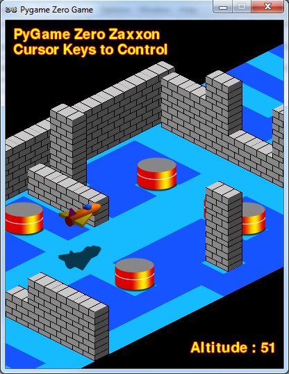 A shot of our Pygame version of Zaxxon
