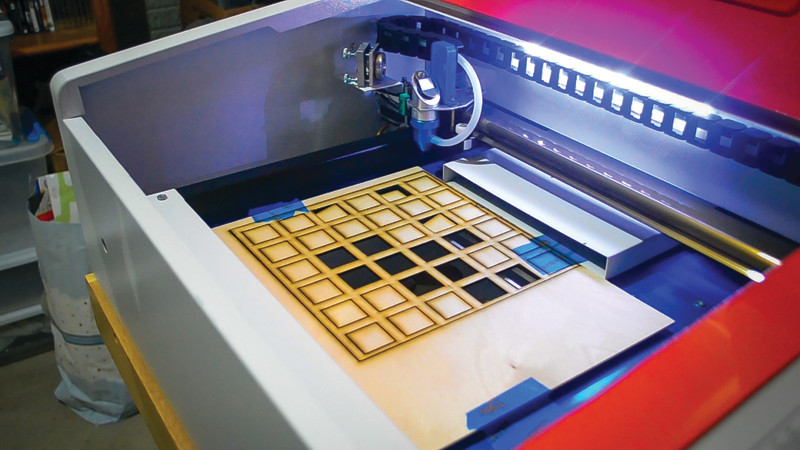 Alex eventually got a laser cutter to help speed up production – like for these mounting grids