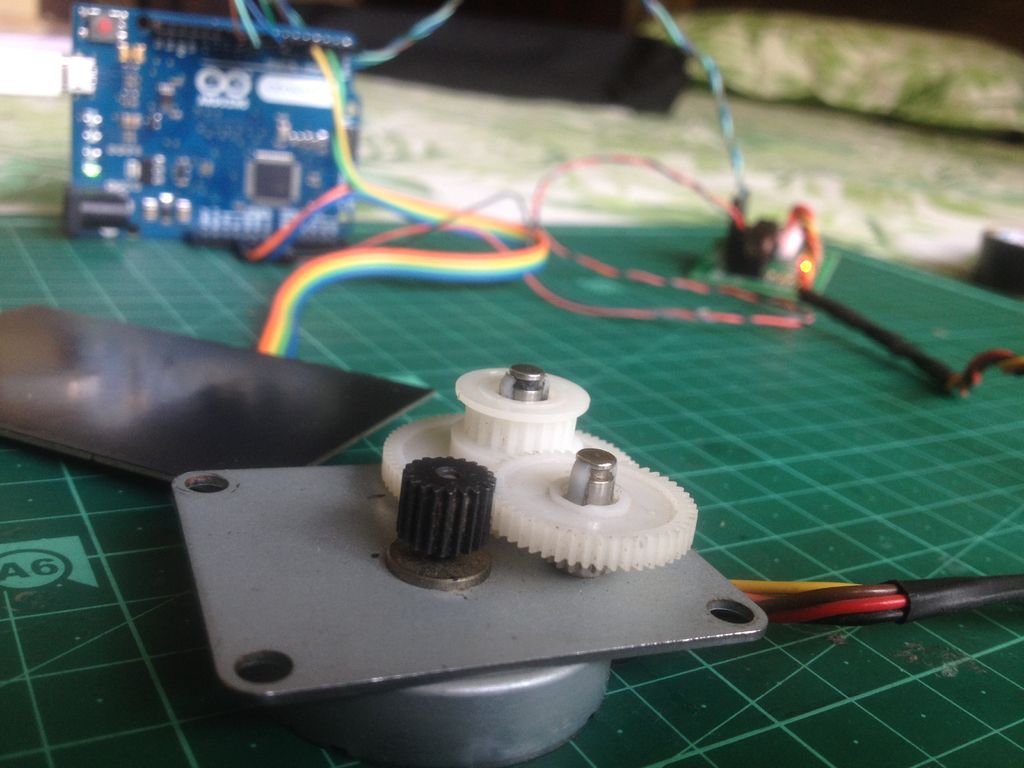 Control a stepper motor using a laptop touchpad