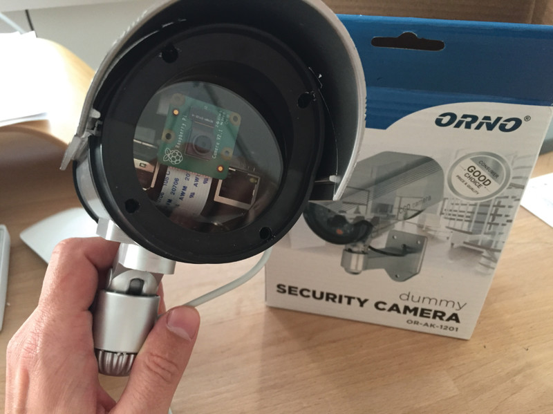 Dummy security cameras can be picked up cheaply – this one cost Kaspars just $8