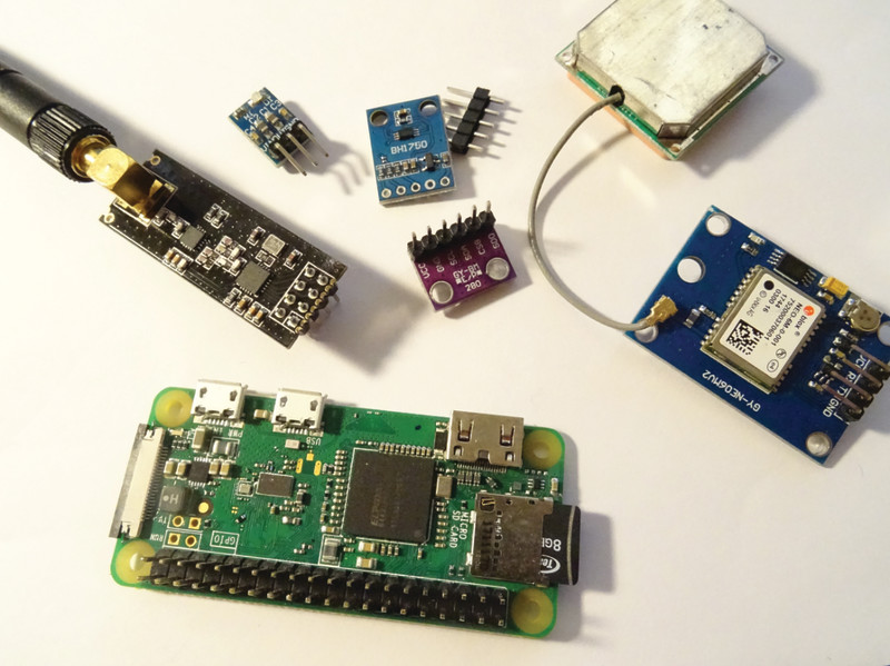 Step 1. Connect your Raspberry Pi Zero to an nRF24L01+ transceiver. This will receive the data from the other sensors. You also need a u-blox NEO-6 GPS receiver to obtain GPS readings.
