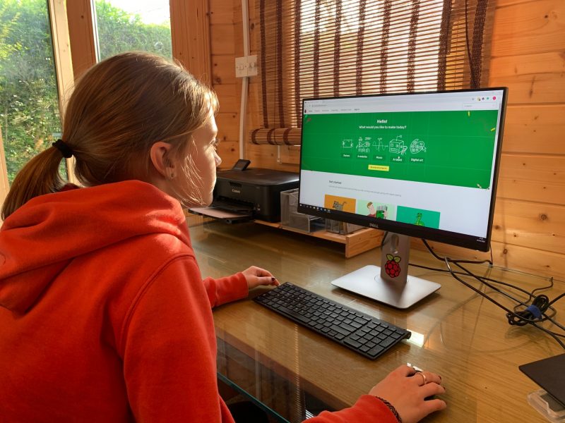 a teenager doing digital making at home