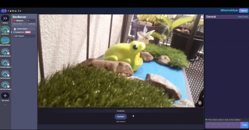 A screenshot of the now automated frog in situ as seen on the remo dot tv website