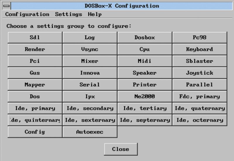 One of DOSBox-X’s key advantages is a graphical interface that covers each element of your emulated PC’s configuration, from CPU emulation to scaler