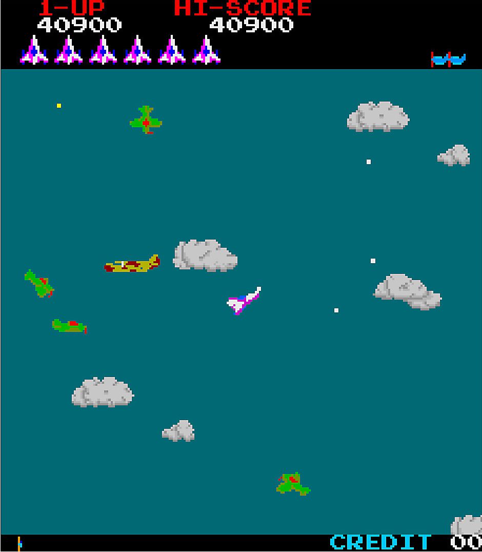 Recreate Time Pilot’s free-scrolling action | Wireframe #41