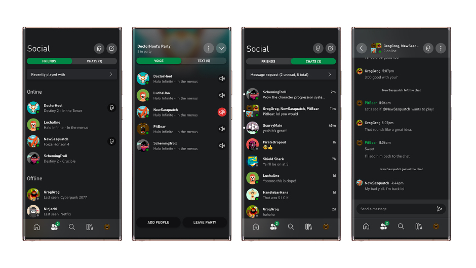 Xbox Mobile App Party Chat