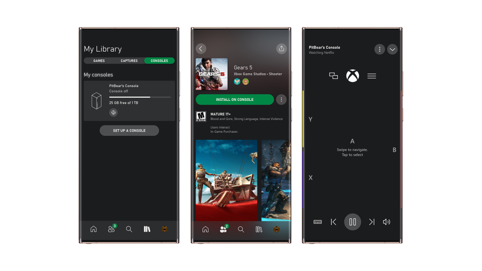 Xbox Mobile Remote Game Management