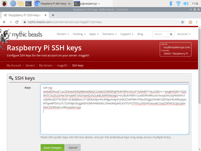 A secure SSH key generated on your local computer is shared with the remote computer to provide access