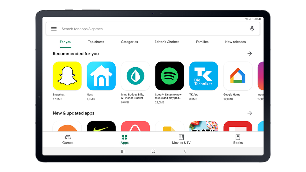 There are more than one million tablet-optimized apps on the Play Store.