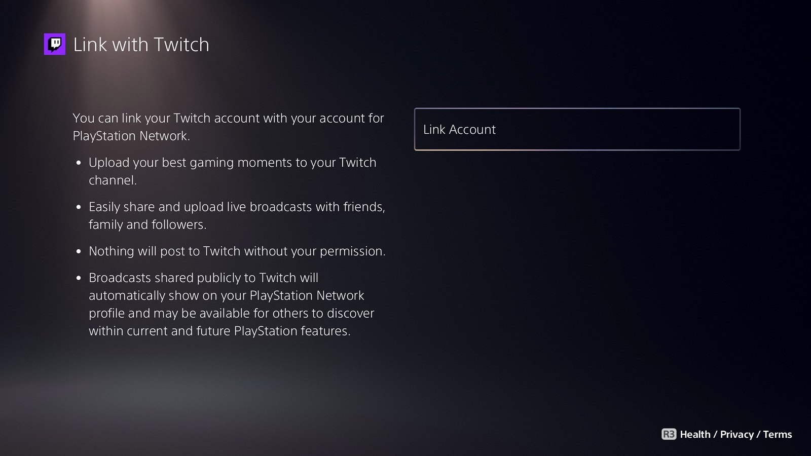 Twitch on PS5