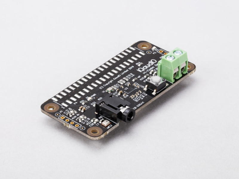  IQaudio Codec Zero. Codec Zero is a $20 audio I/O HAT, designed to fit within the Raspberry Pi Zero footprint. It is built around a Dialog Semiconductor DA7212 codec and supports a range of input and output devices, from the built-in MEMS microphone to external mono electret microphones and 1.2W, 8 ohm mono speakers