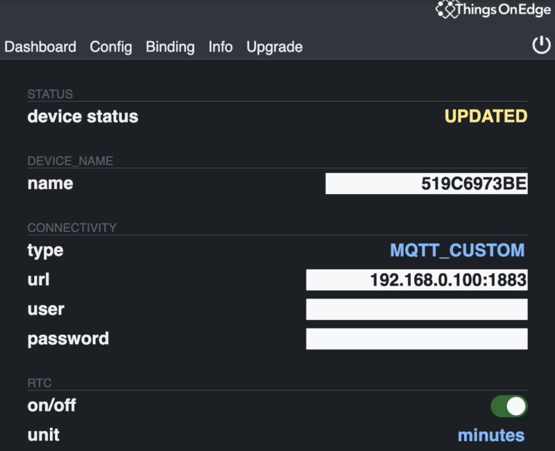 You can configure the IoT Cricket through its web interface, even remotely using its OTA feature