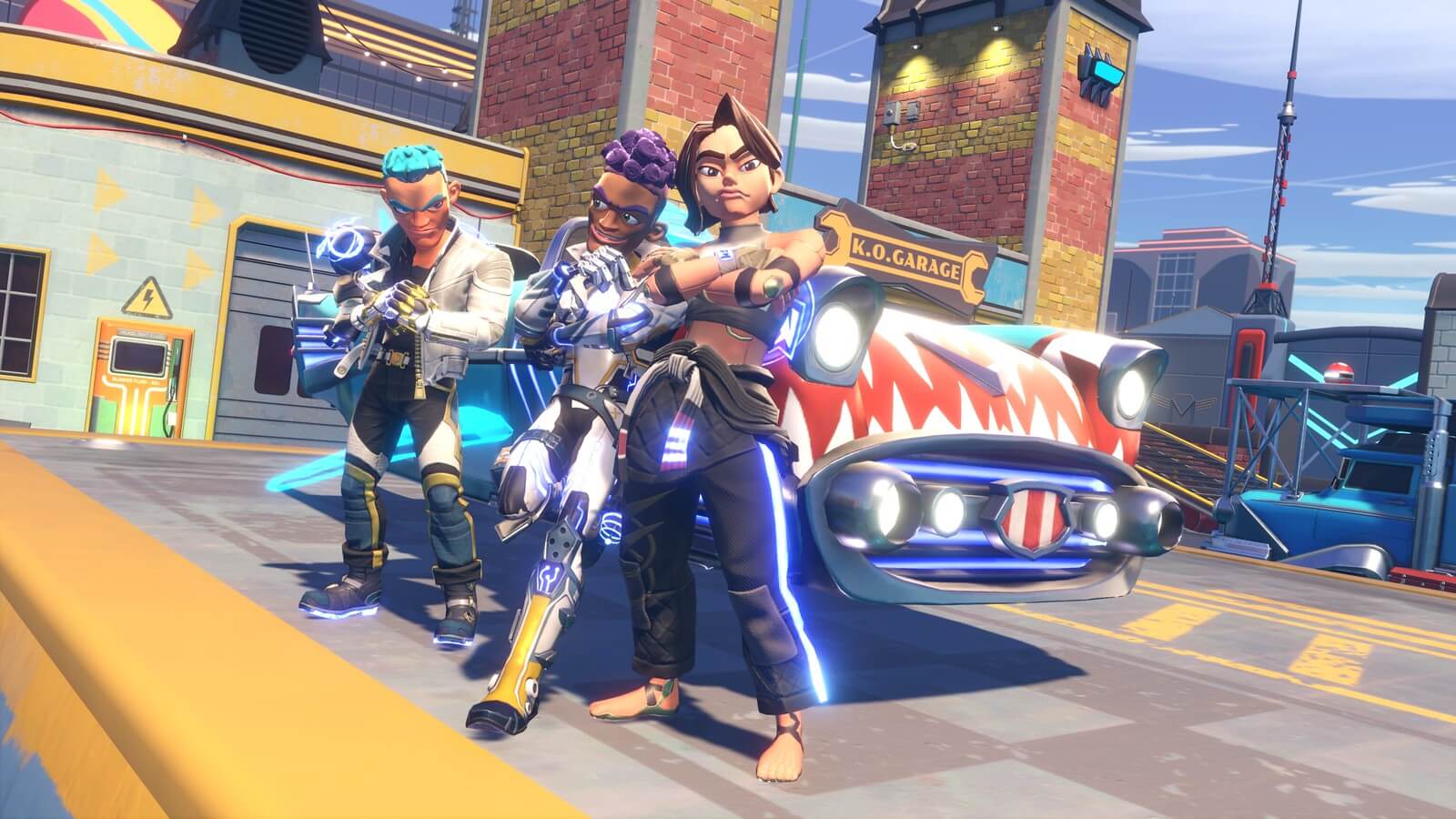 All aboard the Knockout City Hover-Train in Jukebox Junction