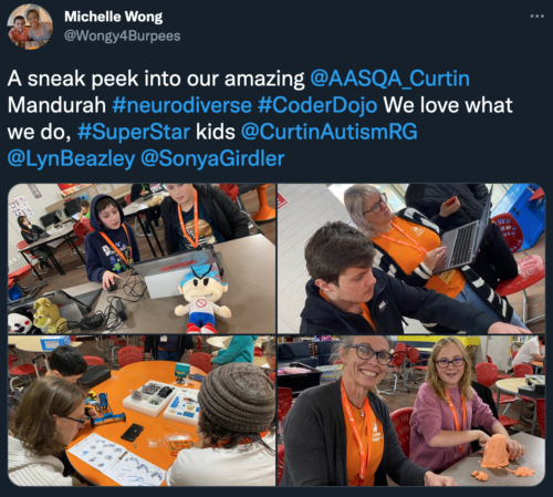 A tweet about CoderDojo.