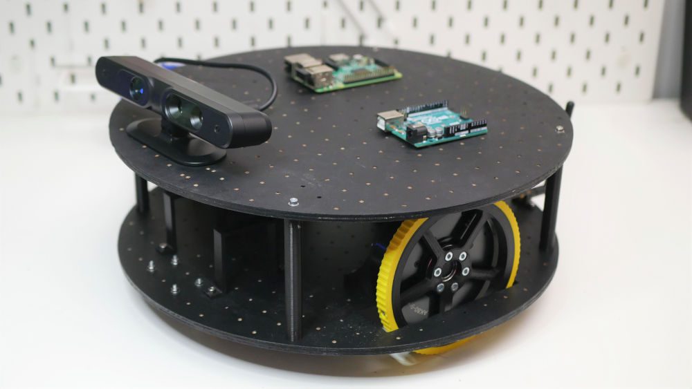 Nikodem Bartnik created a powerful robotic chassis using T-Motor AK series actuators and Arduino